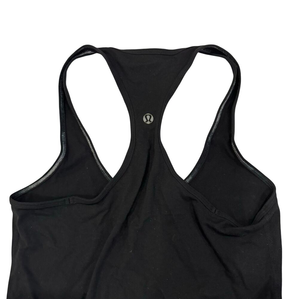 Lululemon Cool Racerback Longline Scoop Neck Stretch Tank Black Est XS Yoga VGUC